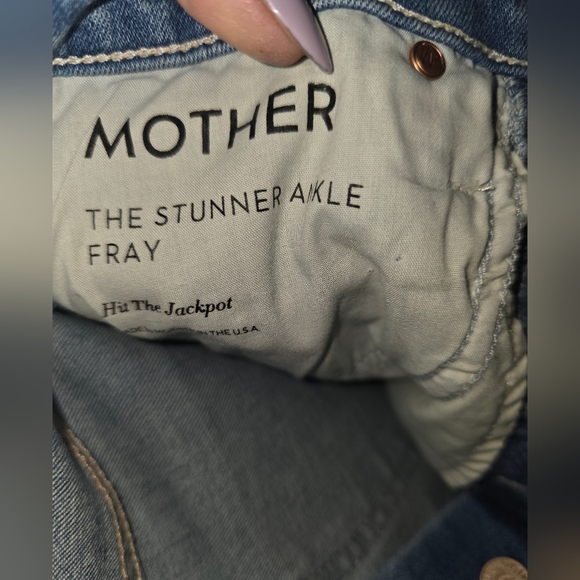 MOTHER the stunner ankle fray Hit the Jackpot blue skinny jeans 24 - Picture 6 of 9
